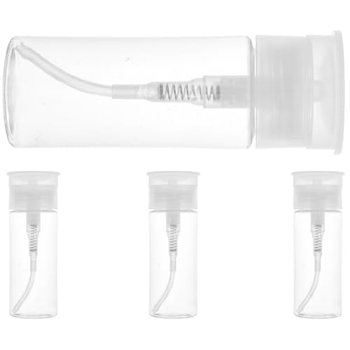 CANIGHT Botella de Prensa 100ml, Dispensador Ligero y Reutilizable de Pet y Pp para Removedor de Esmalte de Uñas Adecuado para Viaje en Mochila o Maleta