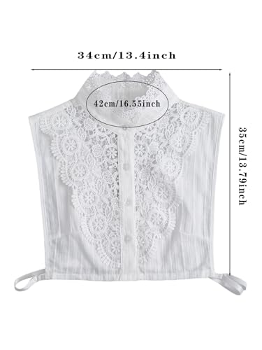 Comfortable Soft Jacquard Fabric Fake Collar for Women - Detachable, Adjustable Mock Collar for Blouses, Dresses4