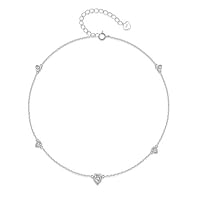 Step Forward April Monatsstein Geburtsstein Fußklets für Frauen Sterling Silber Herz Stein Knöchel Geschenk Schmuck für Mama oder Freundin oder Freund