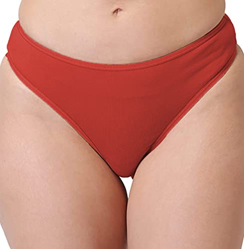 Image of pavvoin Women's Plain Cotton Blend Thong mid Rise Panty