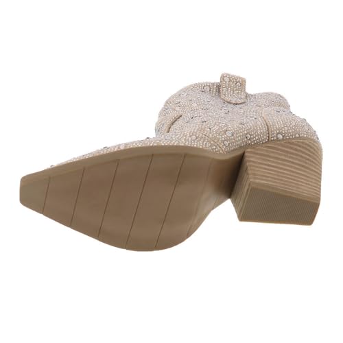 Very G Women’s Austin Western-Style Boots - Fashionable Rhinestone Accent Cowboy Boots with Inside Zipper - 3 1/4” Inch Heel-Comfortable and Chic Women's Boots for Versatile Wardrobe Styling3