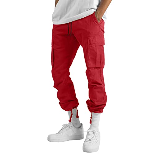 Mens Cargo Pants Casual Loose Straight Sweatpants Stretch Work Hiking Tactical Pants Baggy Outdoor Sports Trousers4