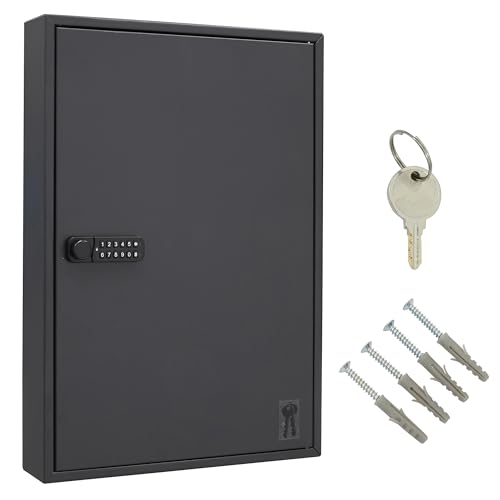 Miniatura 3 de Arregui Pl100en Armario De Llaves Con 100 Ganchos Regulables En Altura Caja De Seguridad De Acero Para 100 Llaves Con Cerradura Electrónica Ip65 Cón Códigos Programables 55 X 38 X 8 Cm Negro