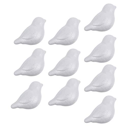 HEALLILY 10 Pièces Blanc Mousse Oiseaux Polystyrène Animaux Formes pour Peinture Inachevée Oiseaux Enfants Graffiti Dessin Polystyrène Blanc Formes Parti Décorations