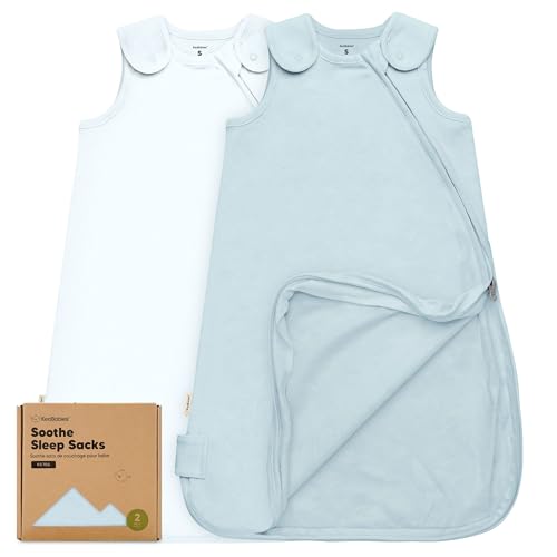 Image of 2-Pack Organic Baby Sleep Sacks, 100% Cotton - Soft & Breathable 0.5TOG Baby Wearable Blanket, Toddler Sleeping Sack 0-6 Months, Easy to Wear Transitional Swaddles for Newborns, Infants (Glacier, S)