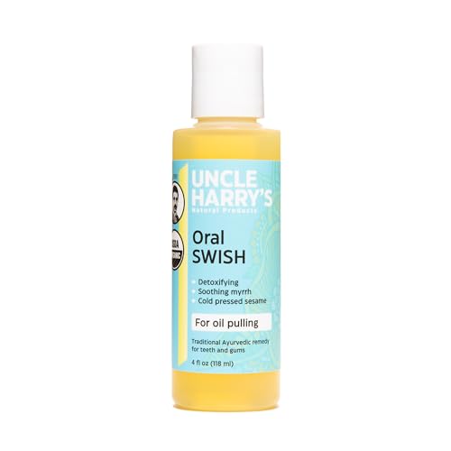 Uncle Harry's Oral Swish Oil Pulling for Treatment Teeth & Gums (4 Fl Oz)