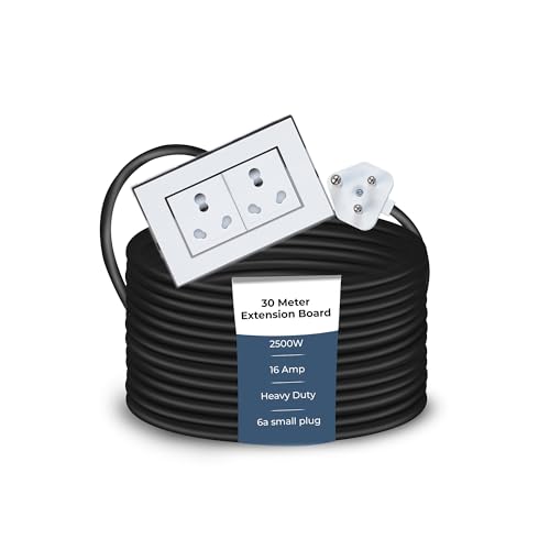 Image of Extension Board Heavy Duty Multi Socket 15A /16A /20A (2500 Watts 6A Small Plug and Two 16A Socket, 30 Meter)