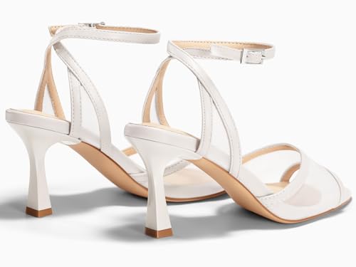 Image of Coutgo Womens Kitten Heels Sandals Pointed Open Toe Ankle Buckle Strap Summer Dress Shoes
