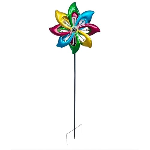 Molino de viento para césped con estaca ideal para dar color a patios apagados 6