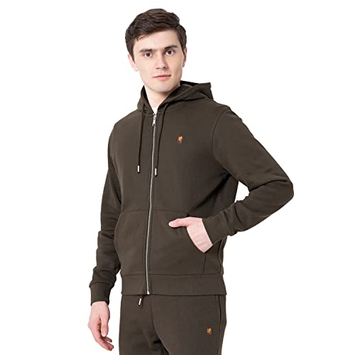 Image of Red Tape Men's Light Grey Solid Hoodies