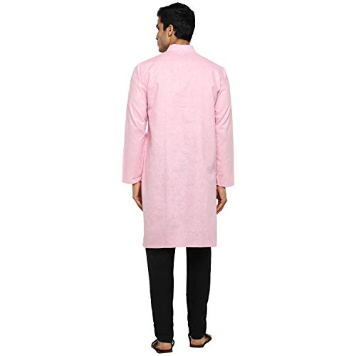 Image of Royal Kurta Men's Cotton Knee long full Sleeve Solid Straight Kurta Pyjama Set
