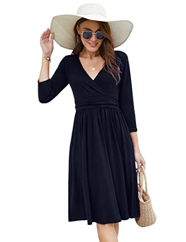 KOJOOIN Damen Elegant Vintagekleid V-Ausschnitt Abendkleid mit...