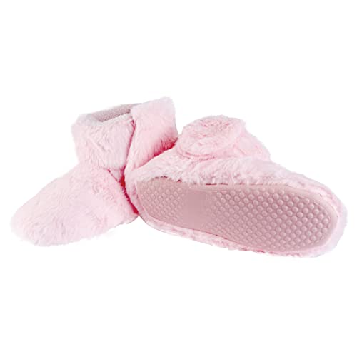 Bottes en coton minkissy contre les pieds froids : pantoufles d'intérieur en peluche rose