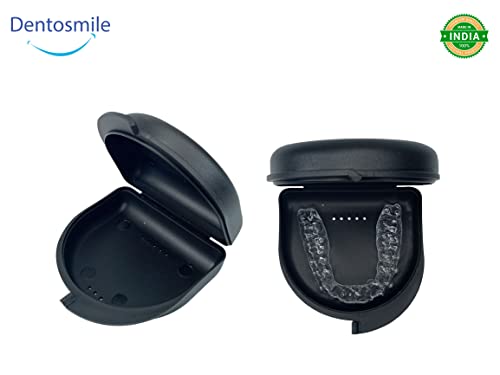 Image of Dentosmile Dental Orthodontic Retainer /Aligner Case /Box /Mouth Guard and Denture Storage in Black Colour (2)