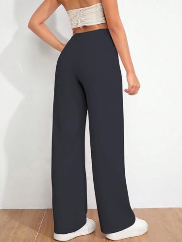 Image of Toochki Trousers for Woman Pants Women's Formal Office Korean | Black Track Pant | Straight | Cotton Spandex Stretchable Trouser | High-Waisted Bottom Wear