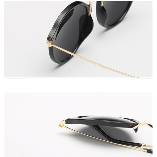 Lunettes de soleil rondes dames rétro tendance transparente anti-UV