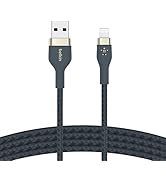 Belkin BoostCharge Pro Flex Braided USB Type A to Lightning Cable (2M/6.6FT), MFi Certified Charg...