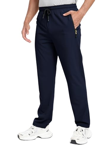 Image of Men's Lightweight Hiking Pants Elastic Waist Water Resistant Quick-Dry Sweatpants for Running Traveling Outdoor Work