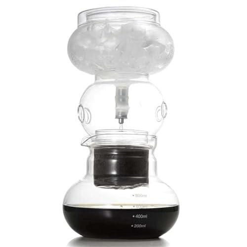 Cafetera Cold Brew, olla de vidrio de borosilicato de 800 ml, gotero de acero inoxidable, filtro reutilizable para elaboración de cerveza en casa y oficina
