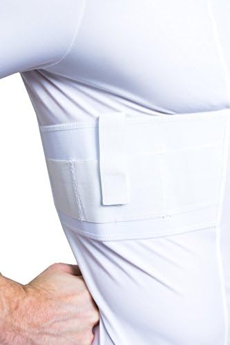 Graystone CCW Holster T-Shirt for Men- Crew Neck Compression Conceal Carry Tactical Clothing (Small, White)