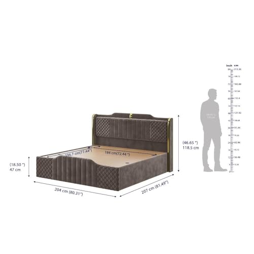 Image of Wakefit Velura King Size Storage Upholstered Bed