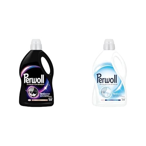 Perwoll Yenileme Siyahlar için Sıvı Deterjan 54 Yıkama 2.97 Lt ve Perwoll Geliştirilmiş Beyaz Sıvı Çamaşır Detarjanı 2970 ml