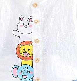 Image of Bold N Elegant Boys Cartoon Cotton Shirt Denim Shorts Set