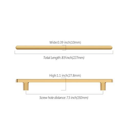Asidrama 2244 10 Pack 7.5 Inch(192mm) Champagne Bronze Kitchen Cabinet Handles, Cabinet Pulls Kitchen Cabinet Hardware for Cupboard Drawer Pulls by Asidrama - Used condition - Image 3