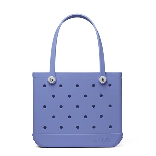Image of BOGG BAG Medium Tote - 15 inch x 12.5 inch x 5 inch - Durable, Washable, Tip-proof - Beach, Pool, Boat, Work, Sports (Pretty as a Periwinkle with White Buttons)