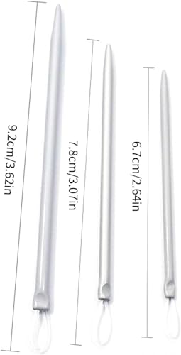 Image of 3Pcs Silver Nylon Wire Rope Threader Needle Big Eye Knitting Needle Weave Yarn Needle for Sewing and Fabric Art Craft Accessory Yarn Needle Large Eye,Yarn Needles,Fit to Different Settings,Needlepoint