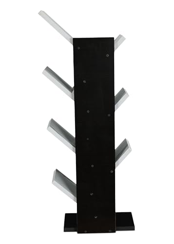 Image of SBF Furniture Engineered Wooden Book Rack,Space Saver Book Shelf for Home Living Room and Office Table Top Free Standing Organizer,Laminated Finish Modern Book Shelve (7Tier Black & White)
