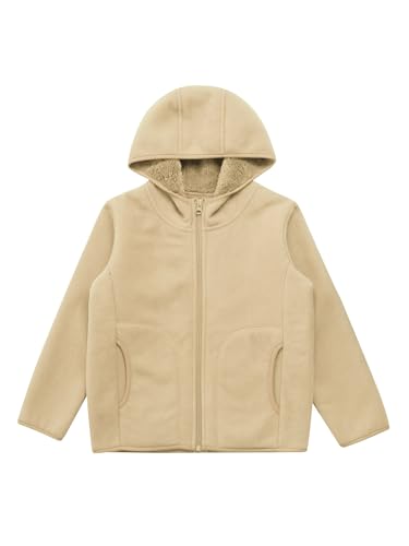 Kids Girls Boys Fleece Hooded Jacket Long Sleeve Sweatshirt Zipper Sherpa Coat for Outdoor Camping Hiking3