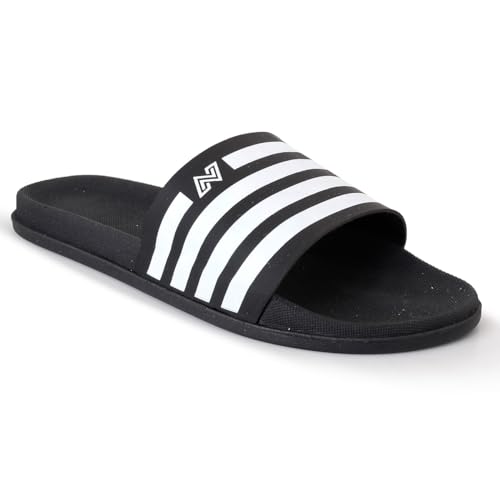 Kit Tênis Branco Preto Skatista Skate Chinelo Sandália Slide (PRETO, BR, Adulto, Numérico, 42)