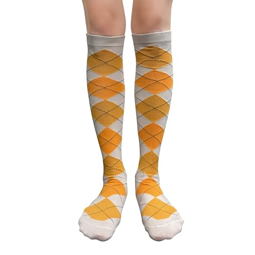 Image of Couver Women's Argyle Knee High Socks - Soft Acrylic Over the Calf Tube Style Socks for Casual Athletic - One Size