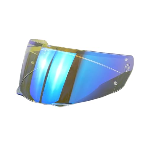 ZQIYDYP i90 Visor Replacements, HJ-33 Helmet Shield for HJC i90 Helmets, UV Protection Windproof Moto Helmets Parts (Revo Clear Blue-day and night)