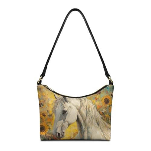 Image of Handbag for Women Leather Underam Shoulder Bag with Zipper Fashion Work Purse Waterproof Travel Wallet