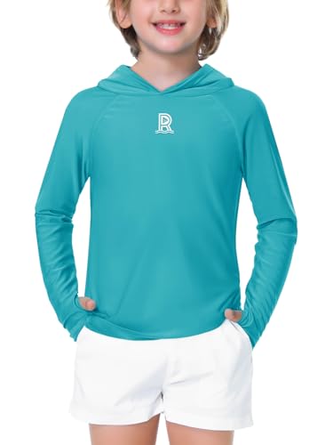 Image of Remimi Kids Sun Shirt Rash Guard Quick Dry Sun Protection Athletic Hoodie Hiking Shirts 3-12 Years