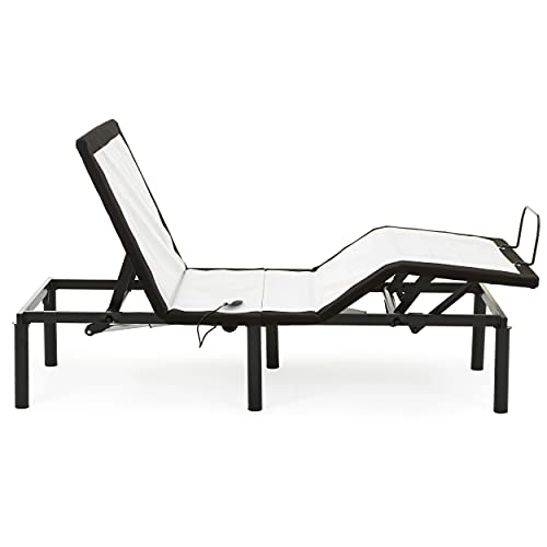 Blissful Nights e2 Adjustable Bed Frame with Head and Foot Movement, Remote and No Tools Assembly (Twin XL)