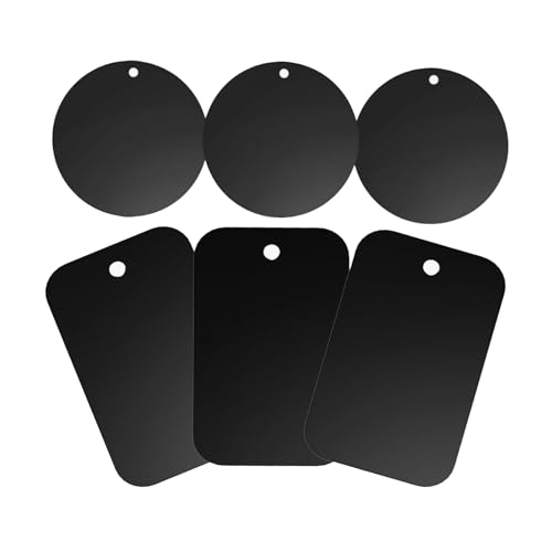 6 Pcs Black Adhesive Metal Plate,Metal Plates for Mobile Magnetic...