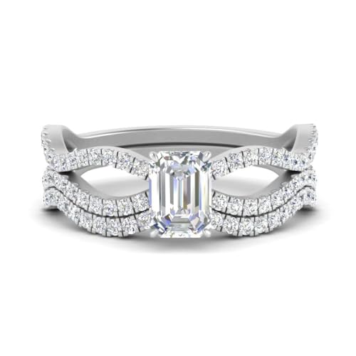 Ensemble d'anneaux de mariage émeraude pour sublimer votre grand jour