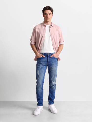 Image of The Indian Garage Co Men Slim Fit Solid Mid-Rise Stretchable Jeans