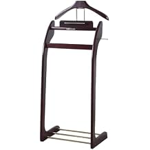 Proman Products - Windsor Executive Wardrobe Valet, Mens Valet Stand, Accessory & Clothes Organizer Mahogany