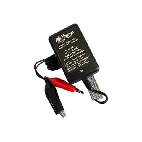 WILDGAME INNOVATIONS 6V/12V eDRENALINE Battery Charger Long-Lasting Powerful Feeder Battery Charger with Adjustable Voltage Switch & Charge Status Light Indicator Cover