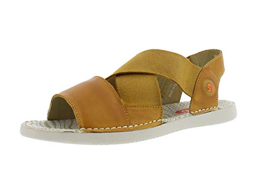 Softinos Damen TEUL580SOF Flat Sandal, Yellow 005, 37 EU Cover