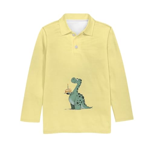 ZFRXIGN Dinosaur Boys Long Sleeve Shirts Size 3-16 Athletic Tops for Golf, Tennis, Fall Clothing