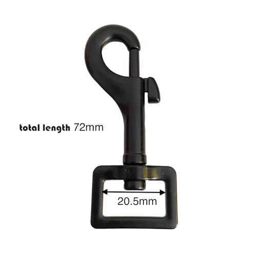 5 Stück Drehgelenk Karabinerhaken Robusten Karabinerhaken Hundeleine für Hundehalsband Schnalle Drehgelenk Karabinerhaken Karabiner Hundeleine,72x20.5mm (Schwarz)