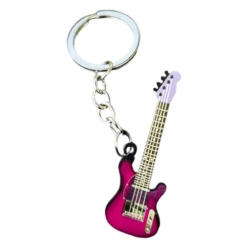 Porte-clés guitare - Porte-clés guitare basse, porte-clés de musique en acier inoxydable | Décoration de sac à dos - Décoration de sac à dos - Pour...