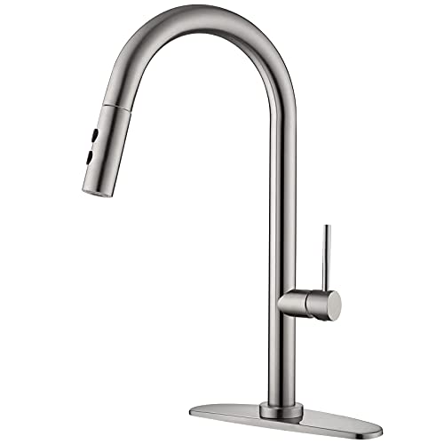 Kaphome KHKN02U Kitchen Faucets With Pull-Down Sprayer,Sus 304 Stainless Steel Single Handle High Arc Kitchen Faucet cover