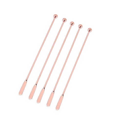 Palillo de agitación de acero inoxidable rosa con diseño de barra recta 3
