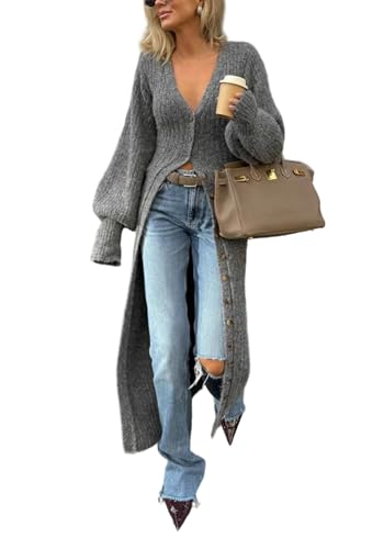 Long Cardigan Sweaters for Women Fall Trendy Oversized Open Front